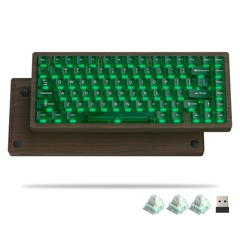 【美品】Womier WD75 V2 メカニカルキーボード Teclado Womier WD75 75% QMK/VIA Wood RGB Hot Swappable - Bonecos